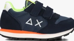blauwe sun68 lage sneakers boys tom fluo