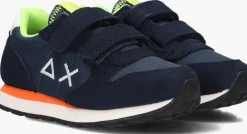 blauwe sun68 lage sneakers boys tom fluo