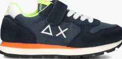 blauwe sun68 lage sneakers boys tom fluo