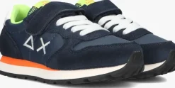 blauwe sun68 lage sneakers boys tom fluo