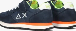 blauwe sun68 lage sneakers boys tom fluo
