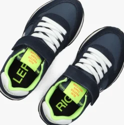 blauwe sun68 lage sneakers boys tom fluo