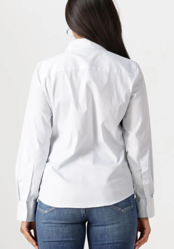 blauwe tommy hilfiger blouses ess poplin regular shirt