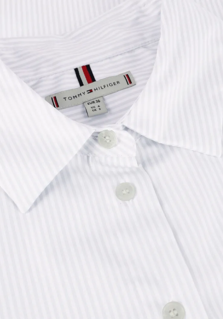 blauwe tommy hilfiger blouses ess poplin regular shirt