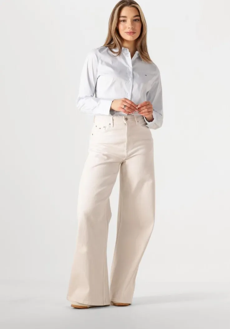 blauwe tommy hilfiger blouses ess poplin regular shirt