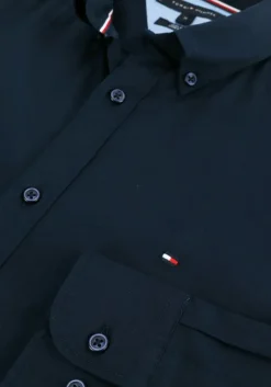 blauwe tommy hilfiger casual overhemd core stretch slim poplin shirt