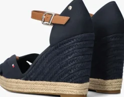 blauwe tommy hilfiger espadrilles basic open toe high wedge