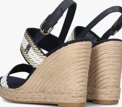 blauwe tommy hilfiger espadrilles golden webbing