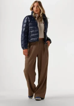 blauwe tommy hilfiger gewatteerde jas lw down feminine gloss jacket