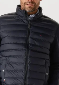 blauwe tommy hilfiger gewatteerde jas mix media stand cllr