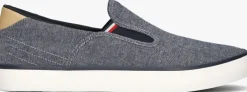 blauwe tommy hilfiger instappers tommy hilfiger hi vulc low slipon chambray