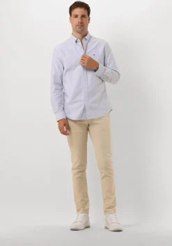 blauwe tommy hilfiger klassiek overhemd heritage oxford stripe rf shirt