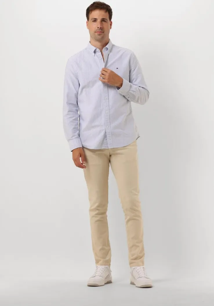 blauwe tommy hilfiger klassiek overhemd heritage oxford stripe rf shirt