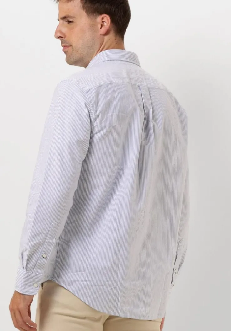 blauwe tommy hilfiger klassiek overhemd heritage oxford stripe rf shirt