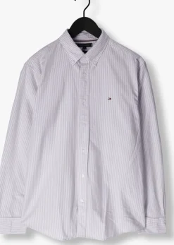 blauwe tommy hilfiger klassiek overhemd heritage oxford stripe rf shirt
