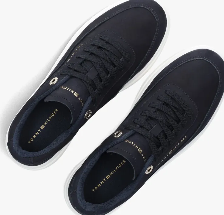 blauwe tommy hilfiger lage sneakers modern court sneaker