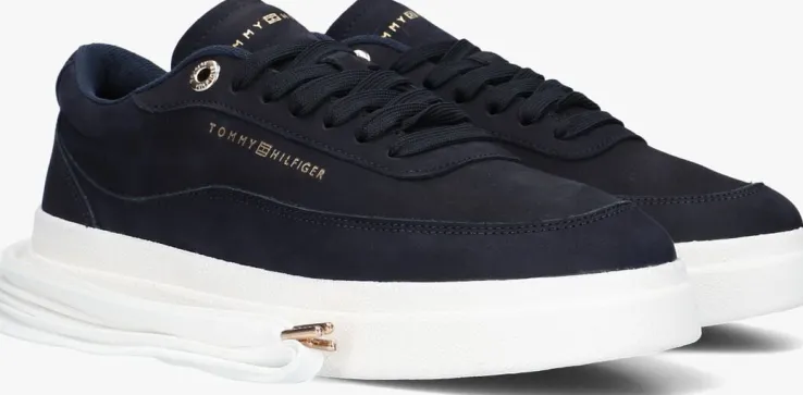 blauwe tommy hilfiger lage sneakers modern court sneaker