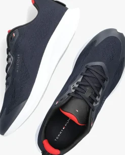 blauwe tommy hilfiger lage sneakers lightweight sleek runner