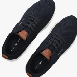 blauwe tommy hilfiger lage sneakers newport 3d premium knit