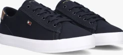 blauwe tommy hilfiger lage sneakers vulc canvas lace up