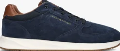 blauwe tommy hilfiger lage sneakers premium suede hybrid