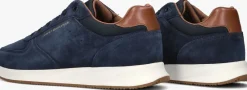 blauwe tommy hilfiger lage sneakers premium suede hybrid