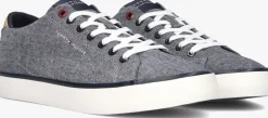 blauwe tommy hilfiger lage sneakers tommy hilfiger vulc low chambray