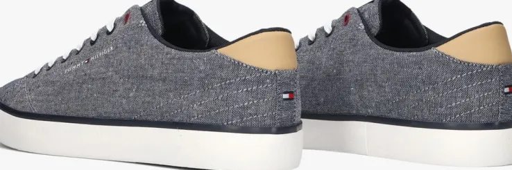blauwe tommy hilfiger lage sneakers tommy hilfiger vulc low chambray