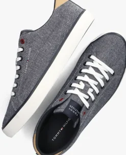 blauwe tommy hilfiger lage sneakers tommy hilfiger vulc low chambray