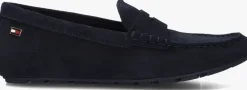 blauwe tommy hilfiger loafers flag soft suede drive