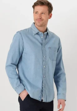 blauwe tommy hilfiger overshirt denim rf shirt