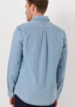 blauwe tommy hilfiger overshirt denim rf shirt