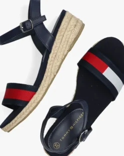 blauwe tommy hilfiger platte sandalen 31053