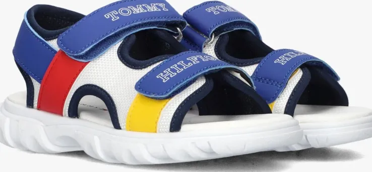 blauwe tommy hilfiger platte sandalen 33897