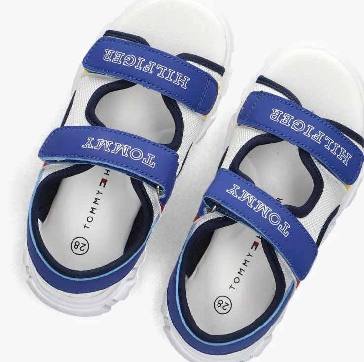 blauwe tommy hilfiger platte sandalen 33897