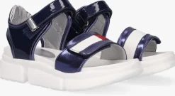blauwe tommy hilfiger platte sandalen 31046