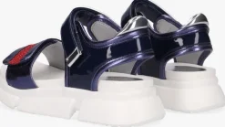 blauwe tommy hilfiger platte sandalen 31046