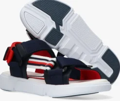 blauwe tommy hilfiger platte sandalen 31111