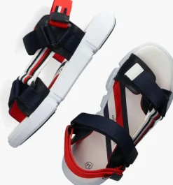 blauwe tommy hilfiger platte sandalen 31111
