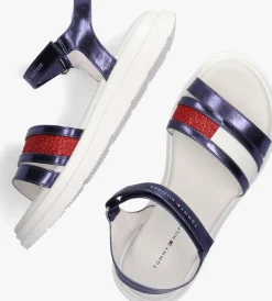 blauwe tommy hilfiger platte sandalen 31038