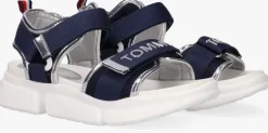 blauwe tommy hilfiger platte sandalen 31047