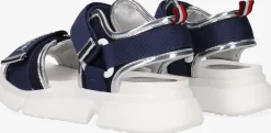 blauwe tommy hilfiger platte sandalen 31047