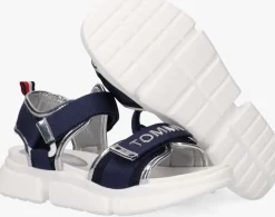 blauwe tommy hilfiger platte sandalen 31047