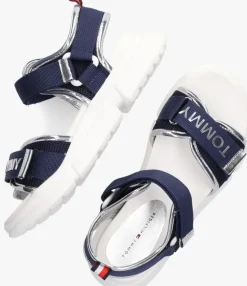 blauwe tommy hilfiger platte sandalen 31047