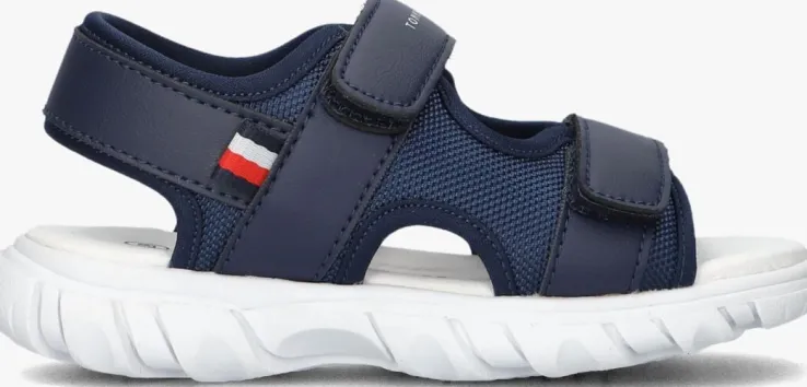 blauwe tommy hilfiger platte sandalen 33898