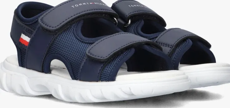 blauwe tommy hilfiger platte sandalen 33898