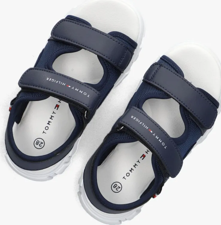 blauwe tommy hilfiger platte sandalen 33898