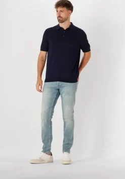 blauwe tommy hilfiger polo dc cotton lyocell polo