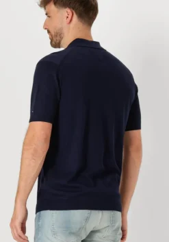 blauwe tommy hilfiger polo dc cotton lyocell polo