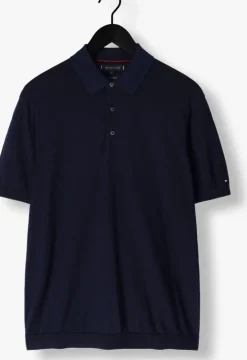 blauwe tommy hilfiger polo dc cotton lyocell polo